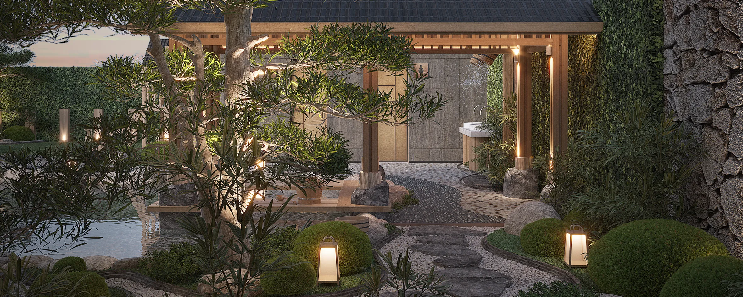 Onsen clubhouse & Yamaki park